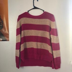 Ana pink& tan striped sweater